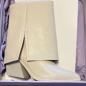 Madden Girl Cream Heeled Boots